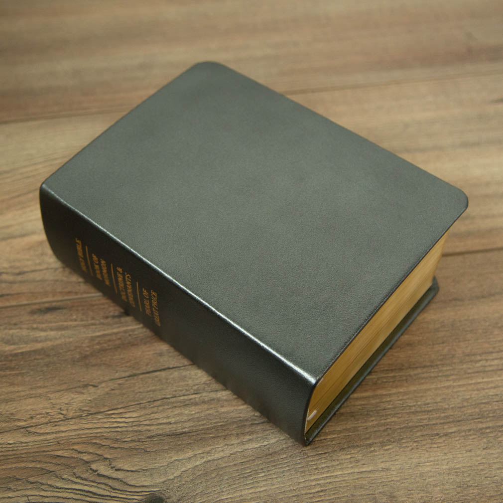 Pearlized Gunmetal LDS Scriptures | Leather Quad, Custom Name